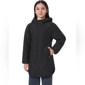 NWT Mondetta Black Youth Quilted Hooded Puffer Jacket size S 7/8